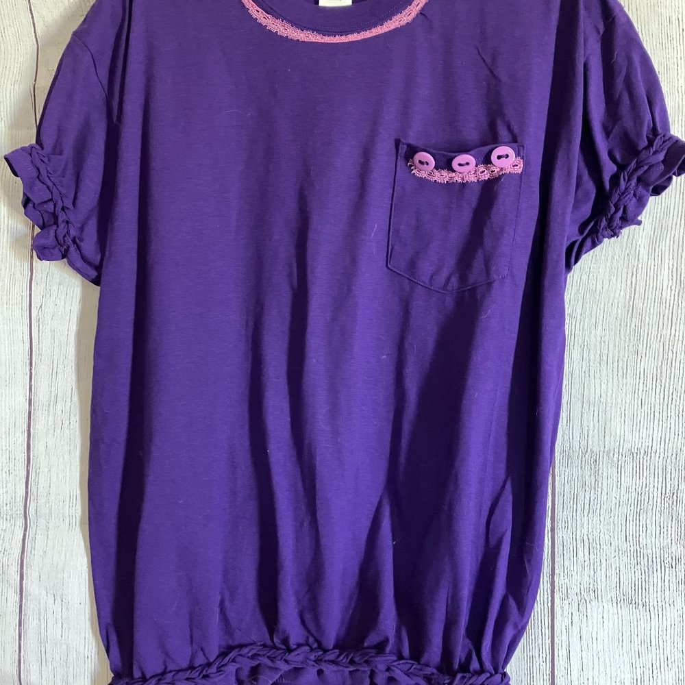 223 purple scoop neck tee with braids